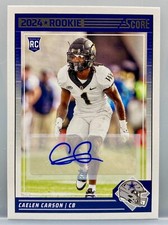 Caelen Carson 2024 Score Football #368 Rookie Auto Dallas Cowboys
