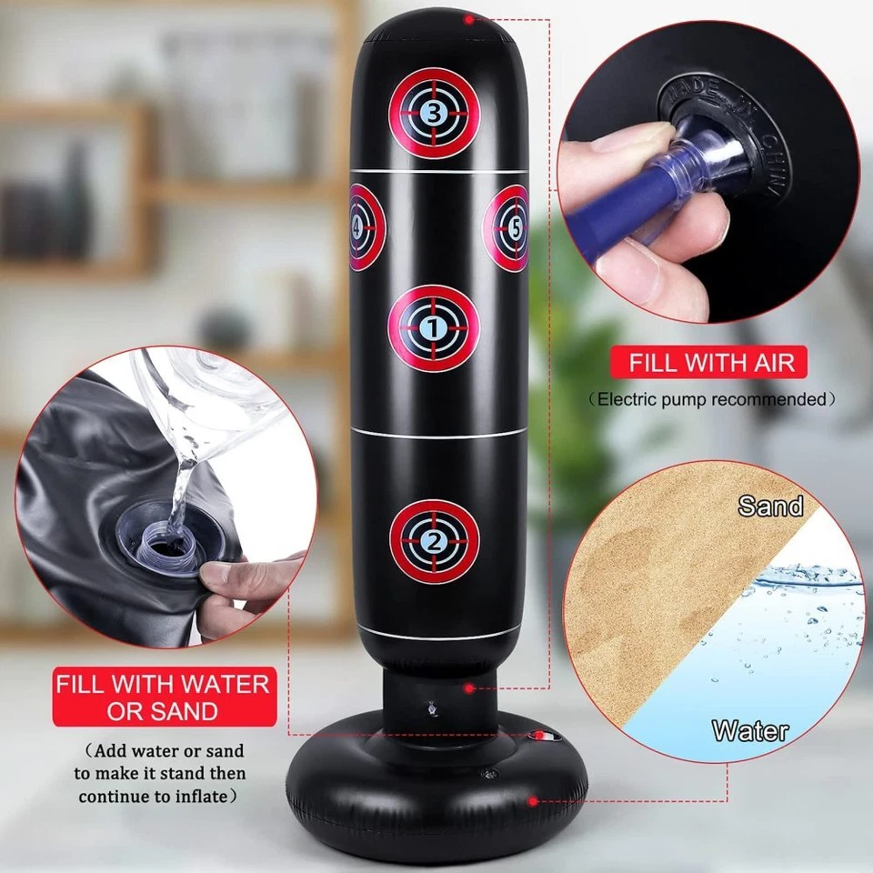 Standboxsack Boxsack Stehend Kinder/Erwachsene Punchingball Boxen Freistehender - Bild 4 von 4