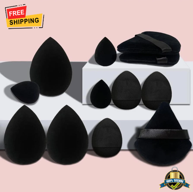 12pcs Makeup Sponge Set - Beauty Blender Tool for Home & Travel Use