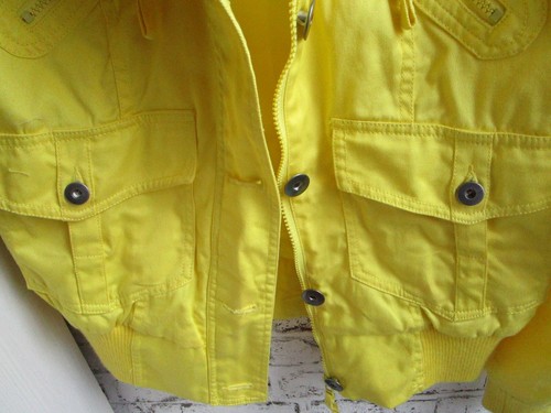 jeansjacke damen 44/46Herren 48/50 unisex gelb abnehm.Kapuze Baumwolle Denim - Bild 3 von 5