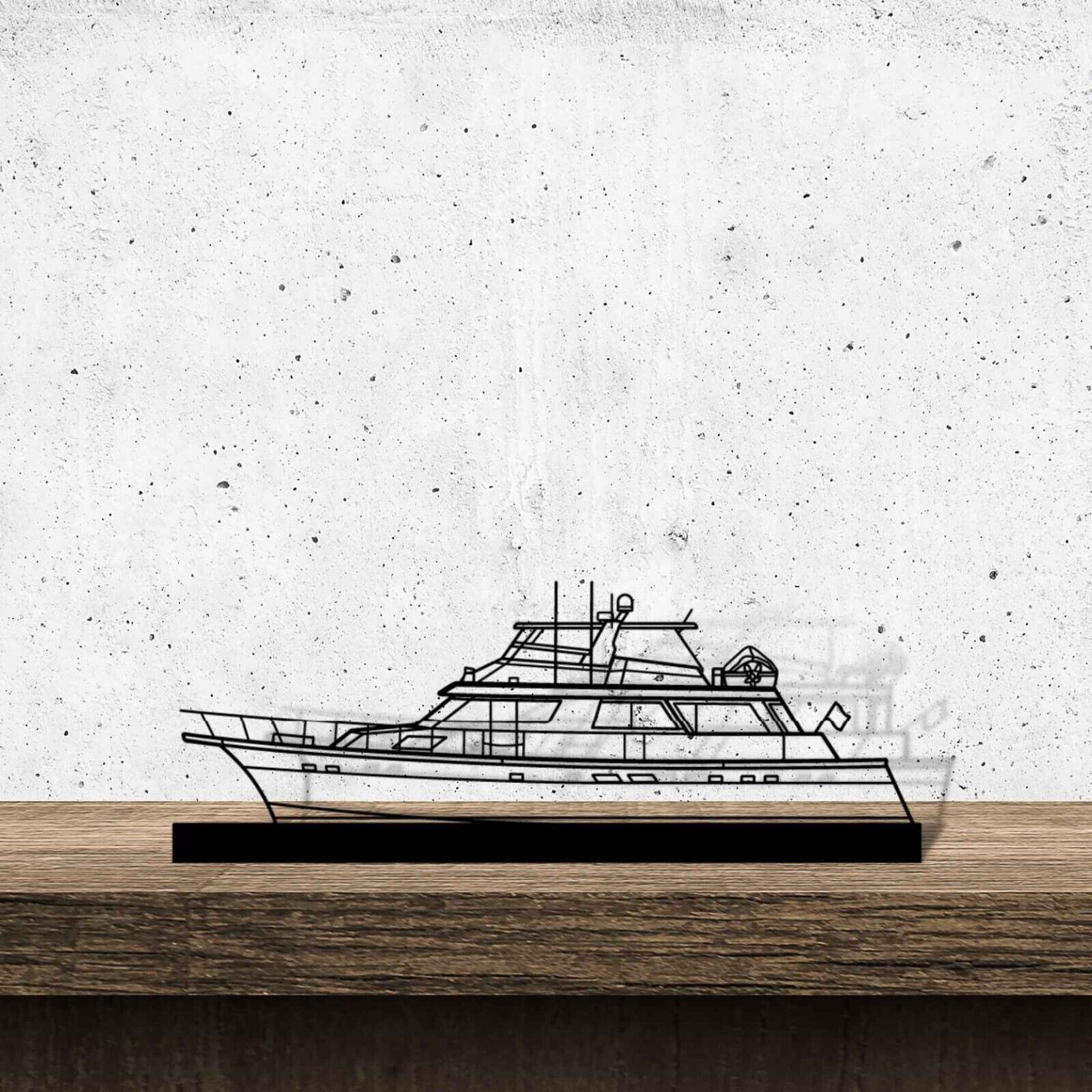 Wall Art Home Decor 3D Acrylic Metal Boat Ship Ocean Fishing Sea Fish Beach 60