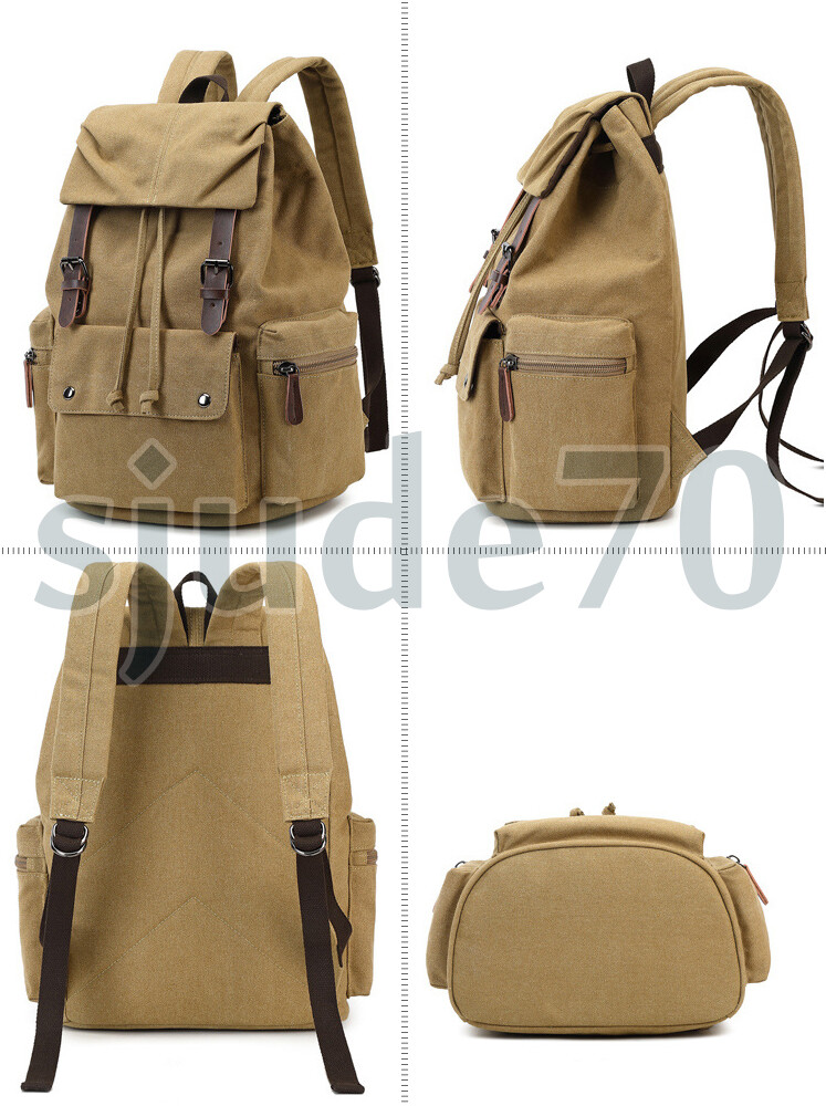 Men's Canvas Backpack Vintage Laptop Rucksack Travel Daypack Men's Canvas Backpack Vintage Laptop Rucksack Travel Daypack
