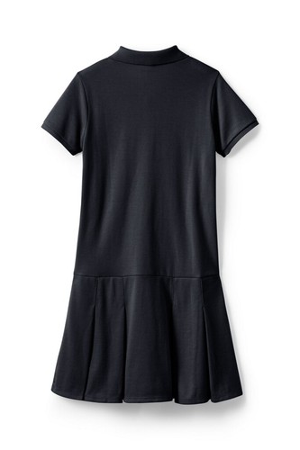 LANDS END Black School Uniform Short Sleeve Mesh Polo Dress Girls 12 NEW - Picture 4 of 6