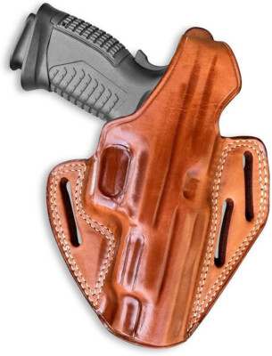 3-Slot OWB Leather Pancake Holster Fits, Sig P320-XTEN 10mm 5'' Barrel #1651#