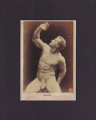 8X10 Matted Print Picture Vintage Male Muscle Hunk: 1893 Eugen Sandow, Nude