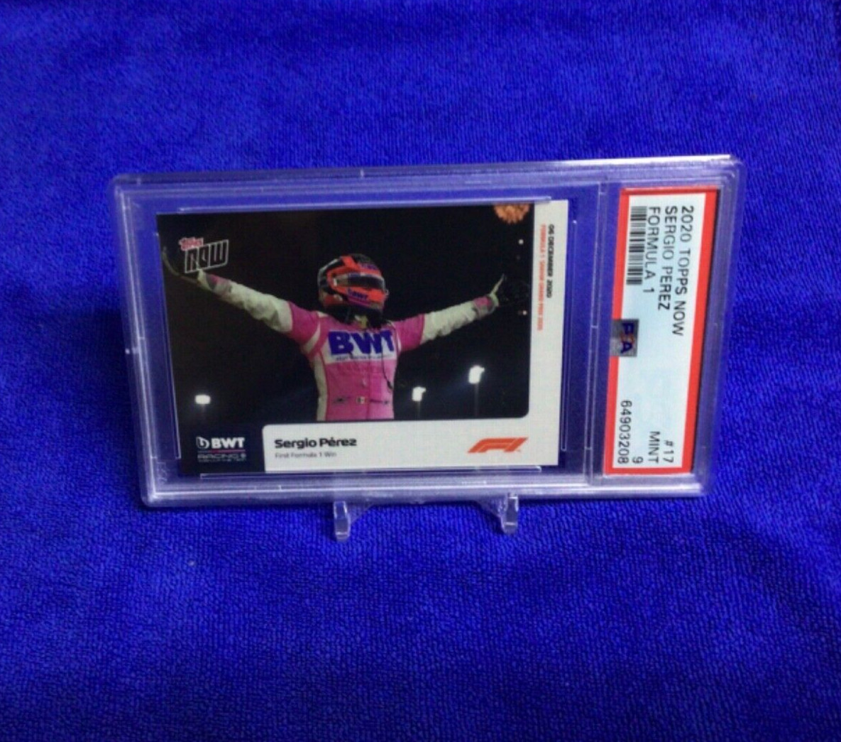 2020 TOPPS NOW FORMULA 1  #17 SERGIO PEREZ PSA 9 ( MINT)