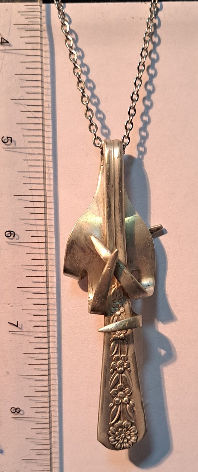 Vintage Silverplate Fork Flatware Repurposed Pend… - image 2