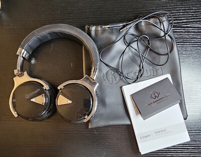 Cowin E7 Over Ear Wireless Headphones Black with Pouch And Aux Cable ANC