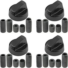 Universal Oven KNOBS x 4 Hob Black Control Switch Dial Adaptors Cooker Stove
