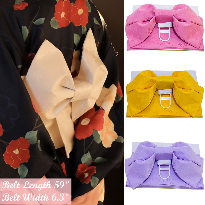 Corsetto Giapponese Obi In Jacquard Con Fiocco – Cintura Larga Per Kimono Yukata, Regolabile