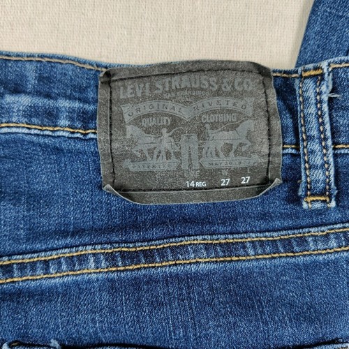 Boy's Levi's Performance 511 Slim Jeans sz 14 Medium Wash Stretch Distressed - Picture 3 of 9