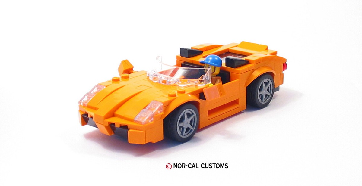 Orange Mid Engine Sports Car Custom Set made with LEGO® bricks