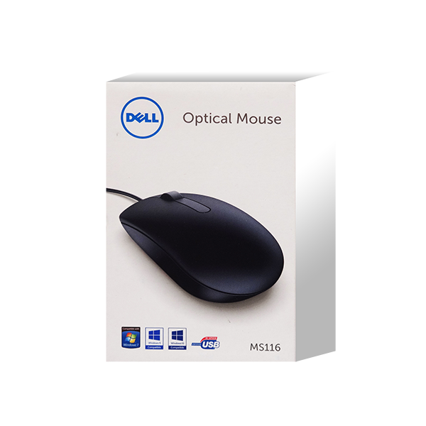 Dell MS116 Wired Mouse 1000DPI Optical Portable Business Scroll
