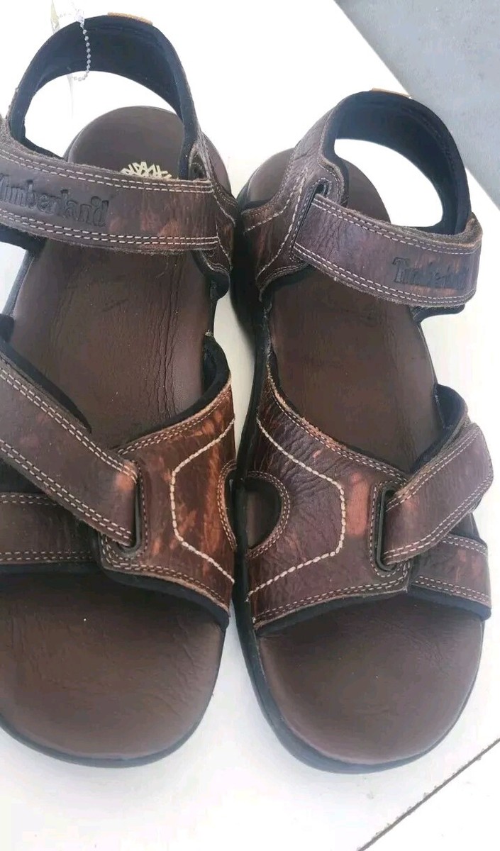 Timberland Trail Sandals Mens 12 M Brown Leather Strappy Rugged Hiking Vintage Timberland Hiking Trail Outdoor Strap Sandals - Brown  main image 3