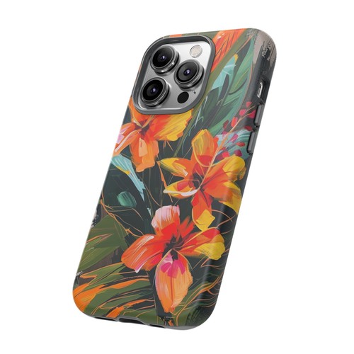 Phone-Ink iPhone, Pixel, Samsung Galaxy Case - Orange Hibiscus Flower Painting - 第 35/191 張圖片