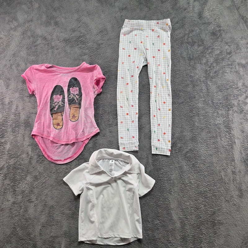 Lot of 3 Girl's Clothing (2 T-Shirts & 1 Legging) Size 5-6