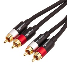 Amazon Basics Audio Cable with 2 RCA Connectors to 2 RCA Connectors 33ft. Black