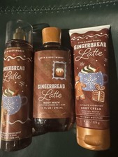 3 Pack NEW Gingerbread Latte Fragrance Mist Body Wash Cream Bath  Body Works