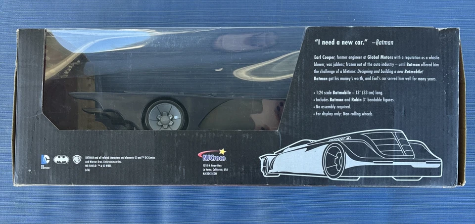 Batimóvil con Batman & Robin 1993, 17" de largo, caja dañada nueva Foto 3 de 4