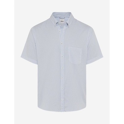Brax men's shirt short sleeve style Dan blue striped 740031 74411600 25 cove