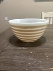 Vintage Pyrex Rainbow Stripes Tan Sandalwood Mixing Bowl Milk Glass 1960s