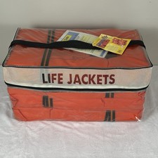 4 Pack Adult Type II Keyhole Life Jacket Orange US Coast Guard Approved