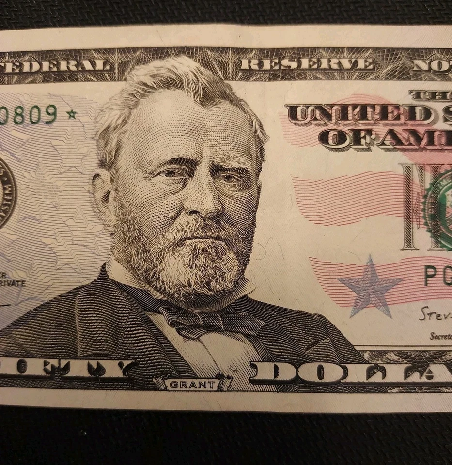 STAR*2017-$50 DOLLAR FEDERAL RESERVE NOTE~CRISP VG UNCIRCULATED Serial 00850809 - Image 4 of 4