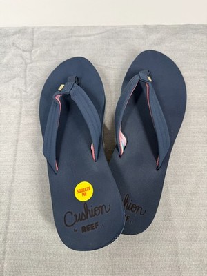 Reef Cushion Breeze Flip Flops Women s Size 11 Navy Blue Comfort Sandals