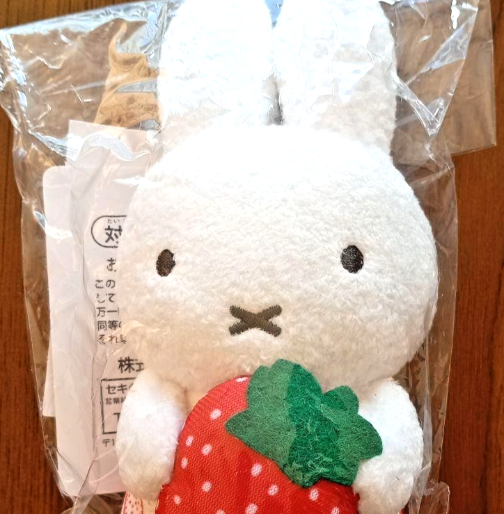 NEW】Miffy Strawberry Sekiguchi Mascot Keychain plush From Japan