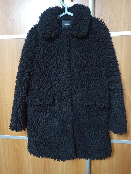 Women Maje Coat Black Faux Fur S
