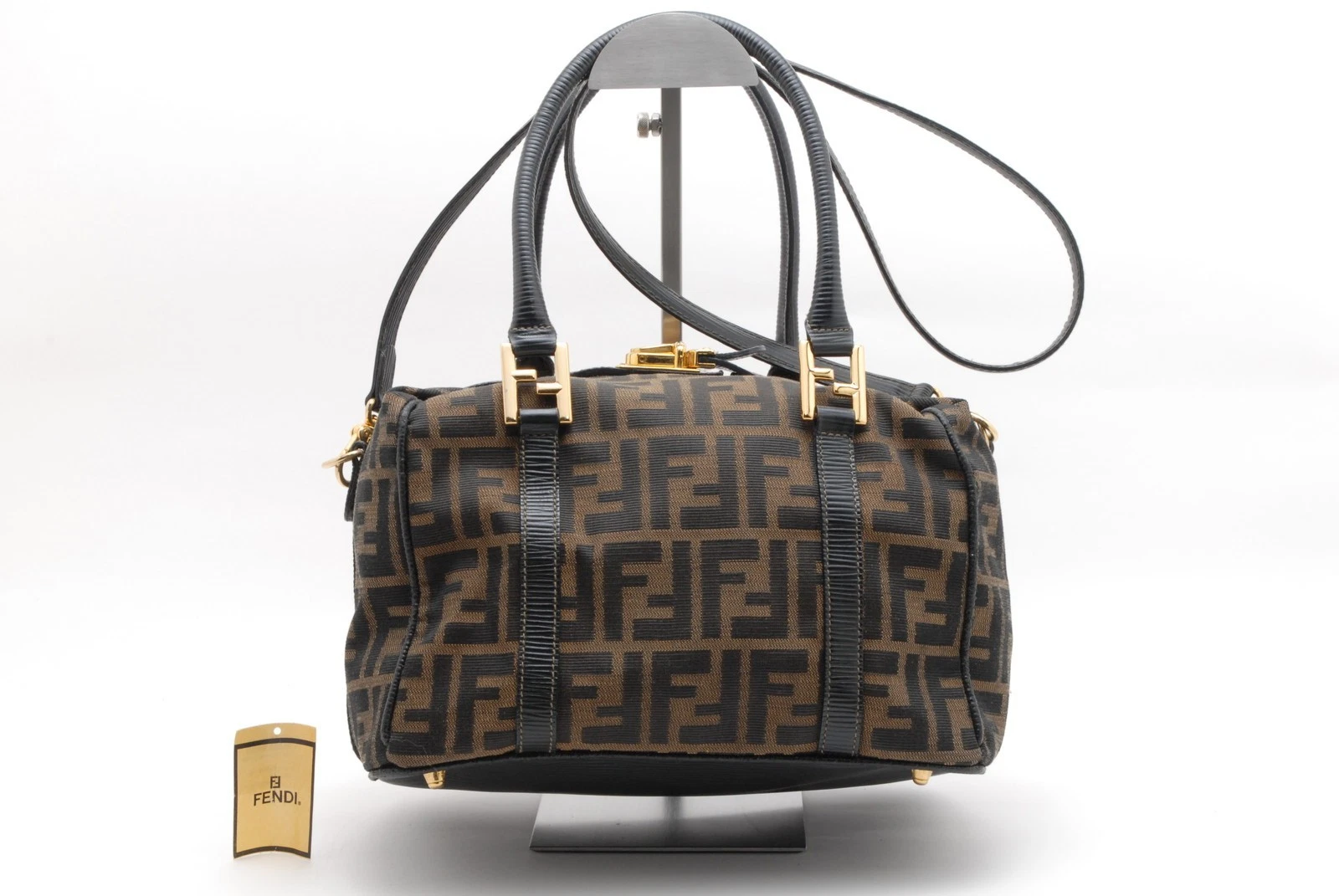 Fendi — FENDI Zucca 2Way Vanity Shoulder Hand Bag Brown Canvas