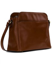 Patricia Nash Ithaca Small Leather Crossbody Bag Cognac Silver
