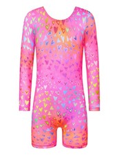 Kirinkylin Girls Gymnastics Leotards Size 4-5t Hotpink 4-5T, Pink Neon Heart