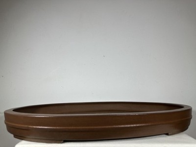 Preowned Japanese Tokoname Oval Shallow XL Bonsai Pot Seizan - 25