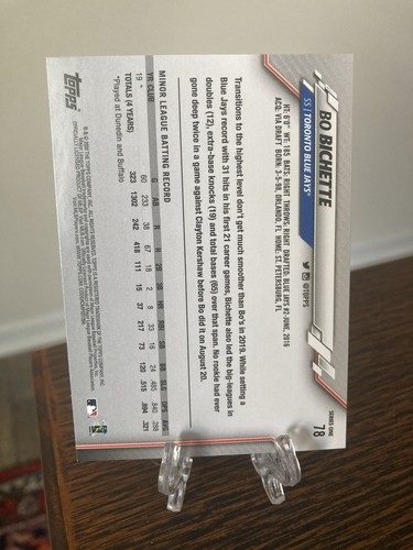 2020 Topps Bo Bichette Card No. 78 Rookie Card Toronto Blue Jays RC - Picture 2 of 2