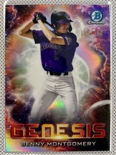 2021 Bowman Chrome Draft BENNY MONTGOMERY Genesis /250 PURPLE REFRACTOR Rockies