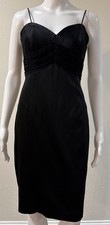 Vintage Laundry by Shelli Segal Ruched Sweetheart Silk Cocktail Dress in Black 6