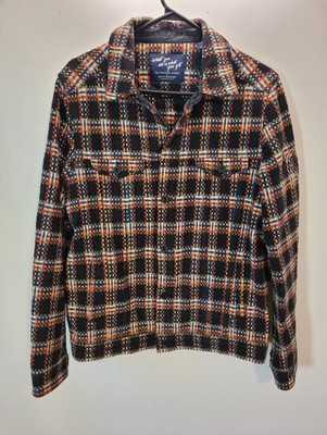 Scotch & Soda Women's Trucker Jacket  Black Multi-Color Plaid Utility Jacket - M