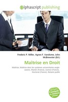 Frederic P. Miller (U. A.) | MaîTrise En Droit | Taschenbuch | FranzöSisch