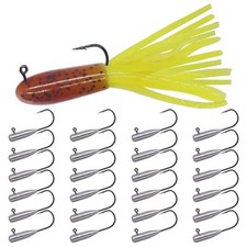 Tube Jig Heads for Crappie, Panfish, and Bass Fishing - 24 Pack 3/16 oz