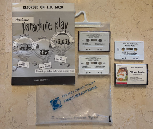 VTG Parachute Play Game Book & Cassette ~ Kids Cassettes Day Care Home School