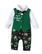My First St. Patrick's Day Baby Boy Outfit Long Sleeve St. 6-9 Months Green