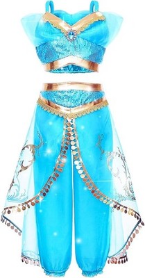 Mädchen Prinzessin Kostüm Jasmin   Aladdin Outfit für Fasching & Halloween