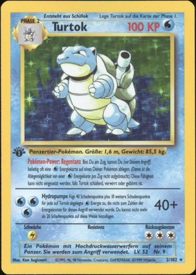1999 Pokemon GERMAN 1st Edition Base Set Turtok-Blastoise Holo 2