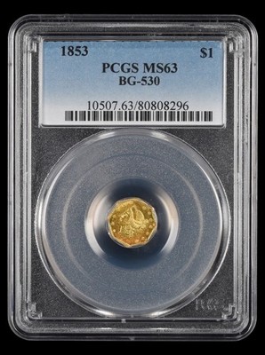 1853 California Gold $1 Octagonal Liberty BG-530 PCGS MS63 | eBay