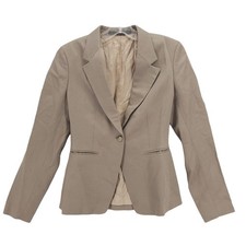 TIGER OF SWEDEN Mirja Blazer Khaki Lyocell Linen Slim Fit Size 34 - XS