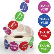 1500pcs 1.5 inch Smiley Face Thank You Stickers Small Business, Self-Adhesive...