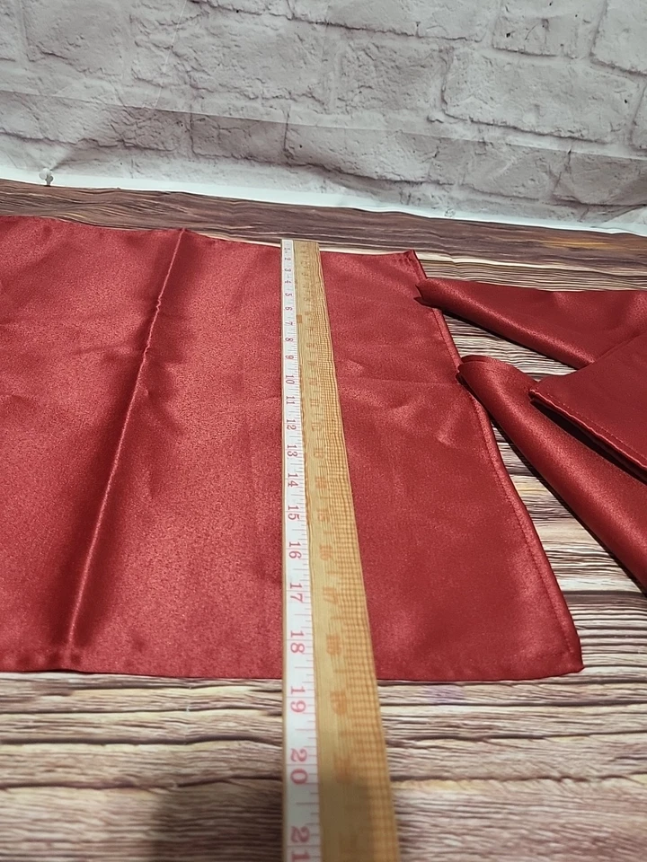 4 anelli tovaglioli vintage in vetro con scatola 4 tovaglioli in stoffa rossa 18" - Immagine 4 di 4