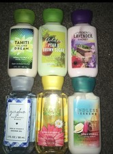 Lot Of 6 Bath and Body Works Travel Lotion/shower Gel 3 oz Variety.