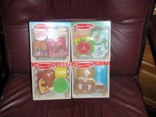 MELISSA  DOUG WOODEN FOOD GROUPS APP 22 PCS FOUR BASKETS NEW IN SEALED PACKAGE